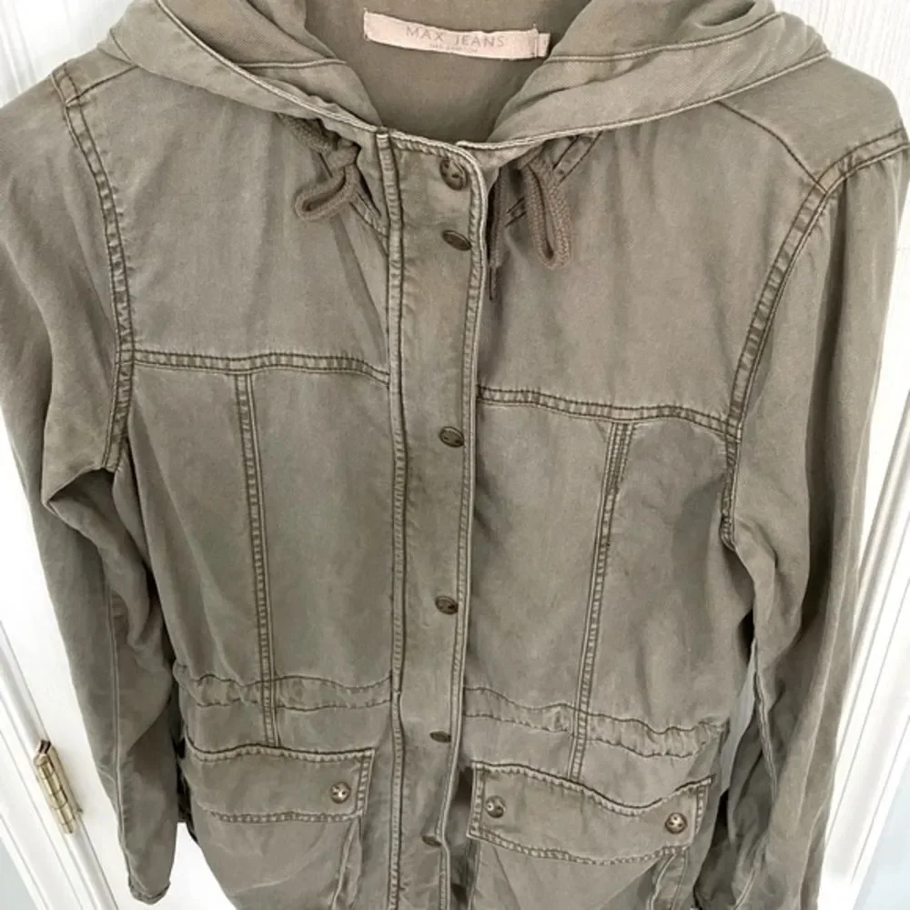 Max Jeans Drawstring Hooded Utility Jacket - Picture 11 of 11